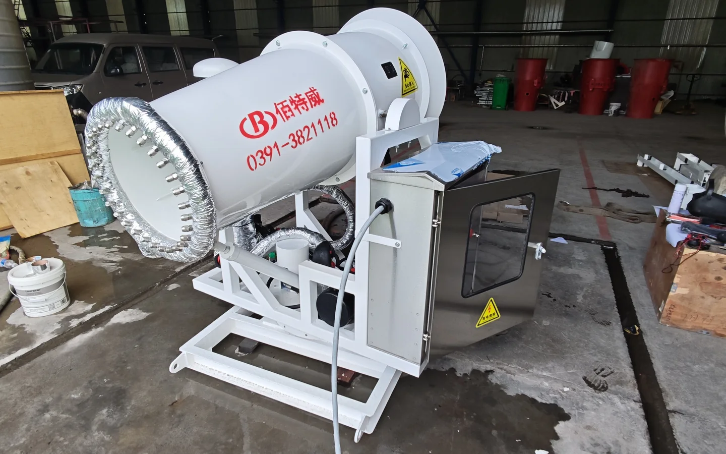 No-load commissioning scene for a Betterway fog cannon unit