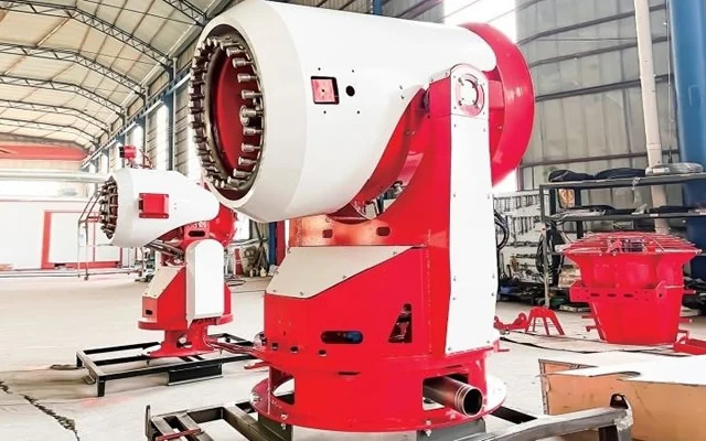 Fine water mist turbine fire cannon units in Betterway workshop